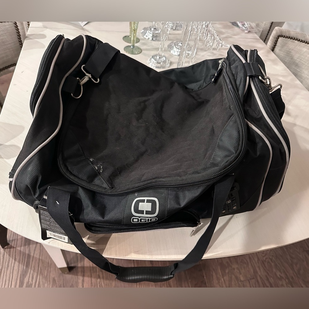 OGIO Black Duffel Bag with White Accents